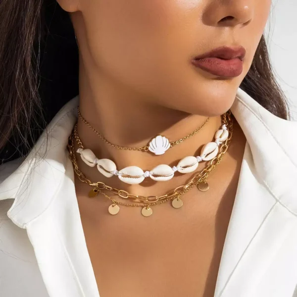 Vintage Sunset Shells Multi-Layer Choker-Necklace | Giftway
