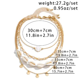 Vintage Sunset Shells Multi-Layer Choker-Necklace 1 Vintage Sunset Shells Multi Layer Choker Necklace specs Gift Store Kenya