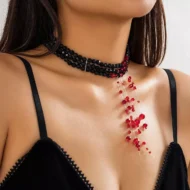 Womens Noir Bloom Crystal Necklace Choker | Giftway