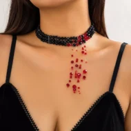 Womens Noir Bloom Crystal Necklace Choker | Nairobi