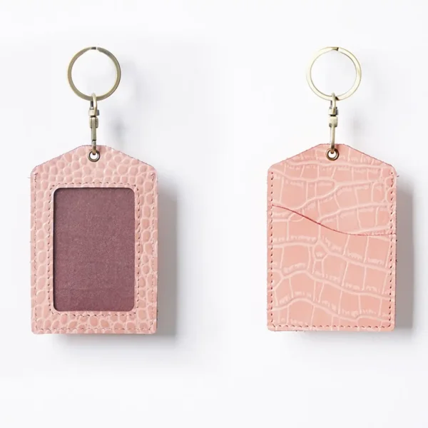 Wincheer Employee Leather Badge and Card Holder Pink | Giftway