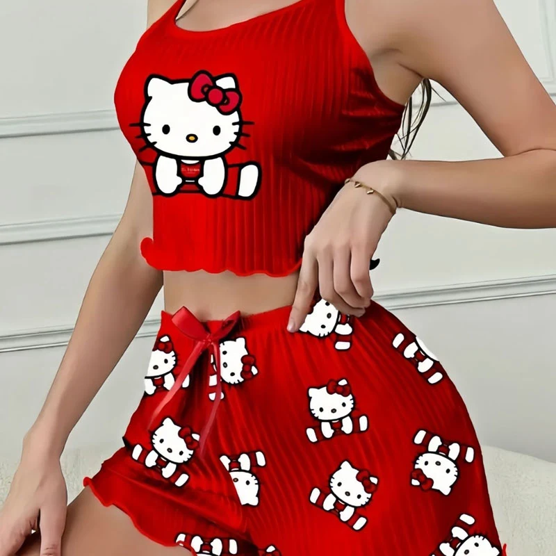 Adorable Kawaii Kitty Print Knitted Pajamas 1 Adorable Kawaii Kitty Print Knitted Pajamas | giftway