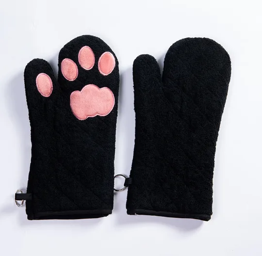 Cat Paws Heat Resistant Baking Oven Mitt | Black