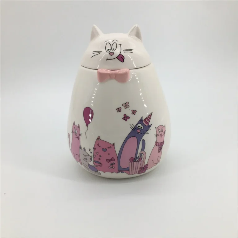 Ceramic Pink Cat Shaped Cookie and Candy Jar | Giftway