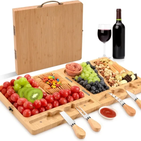 Cute Bamboo Charcuterie Board Gift Set | Giftway
