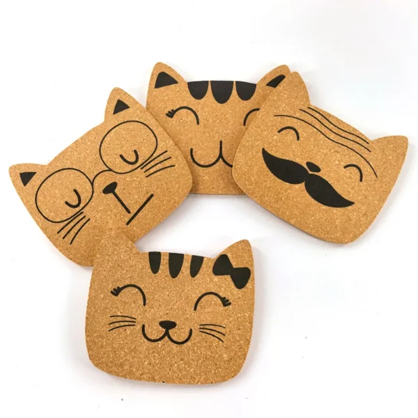 Cute Cat Claw Shaped Cork Coasters | Giftway