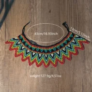 Handmade Boho Tribal Statement African Necklace | specs