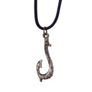 Moana Maui Fishing Hook Pendant Leather Chain | design 2