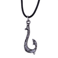 Moana Maui Fishing Hook Pendant Leather Chain | Design 1