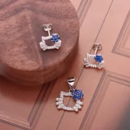 Sapphire Blue Hello Kitty Sterling Silver Earring | NBO