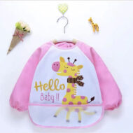Waterproof Long Sleeve Baby Bib For Messy Feeders | Pink