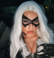 Womens Black Leather Masquerade Cat Mask | Giftway