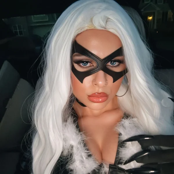Womens Black Leather Masquerade Cat Mask | Giftway
