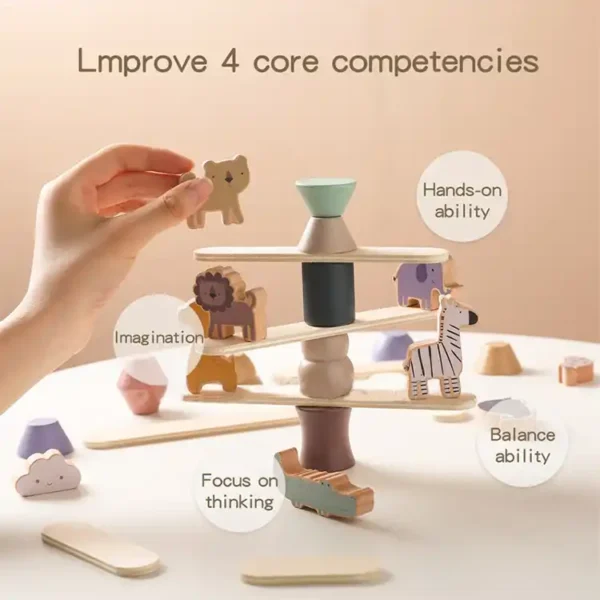 Wooden 28 Pcs Educational Childrens Balancing Game | Giftway
