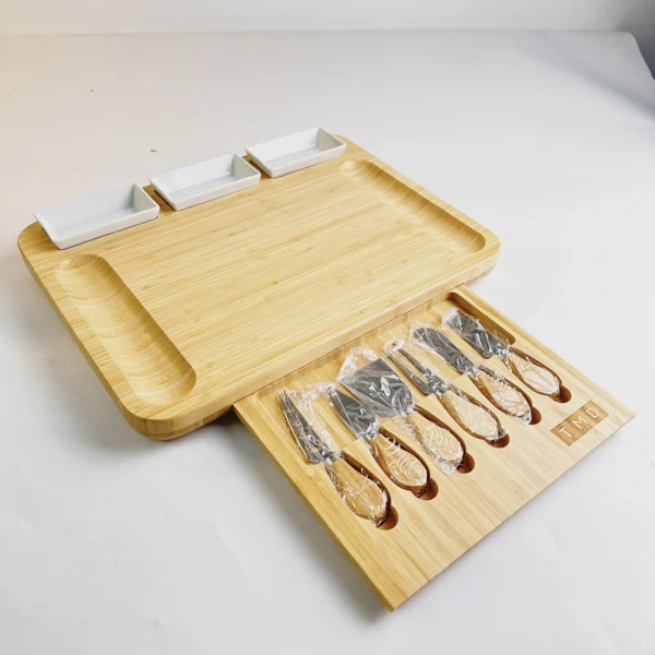 Wooden Bamboo Chopping Board Knife Set | Giftway
