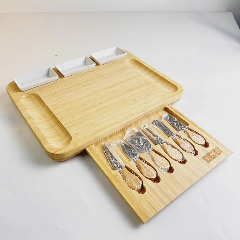 Wooden Bamboo Chopping Board Knife Set | Giftway