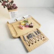 Wooden Bamboo Chopping Board Knife Set | KE