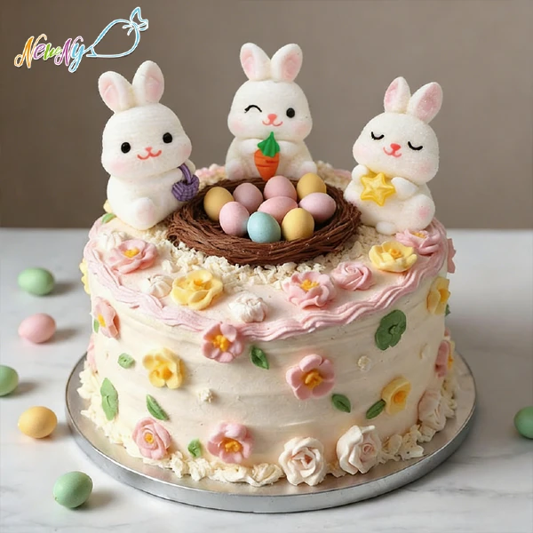 3Pcs Food Grade 3D Edible Marshmallow Bunny Bakery Cake Topper Decoration for Happy Easter Party Kenya