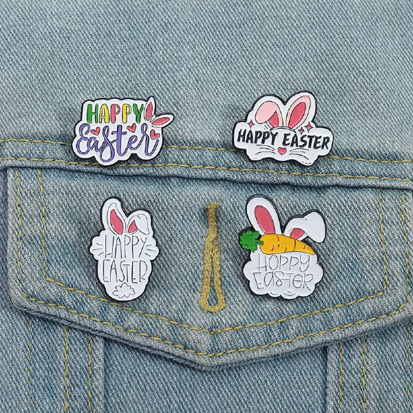 4pcs Set Happy Easter Cute Bunny Enamel Pin Gift for at Giftway Kenya