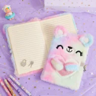 Best Gift for Girls Fluffy Bear Plush Girls' Notebook