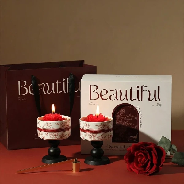 Chalice of Camellia Scented Candles Gift Set Box Giftway