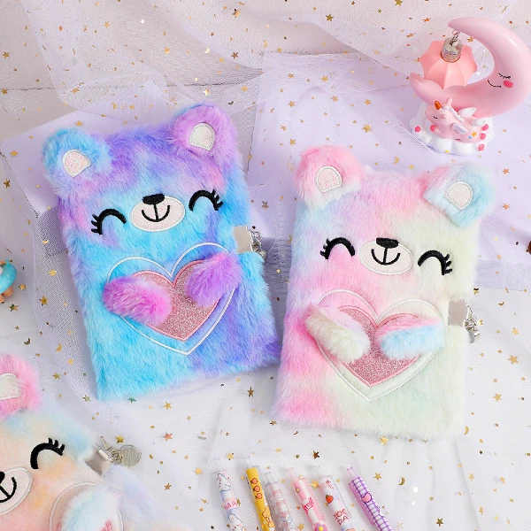 Fluffy Bear Plush Girls' Notebook at Giftway Kenya