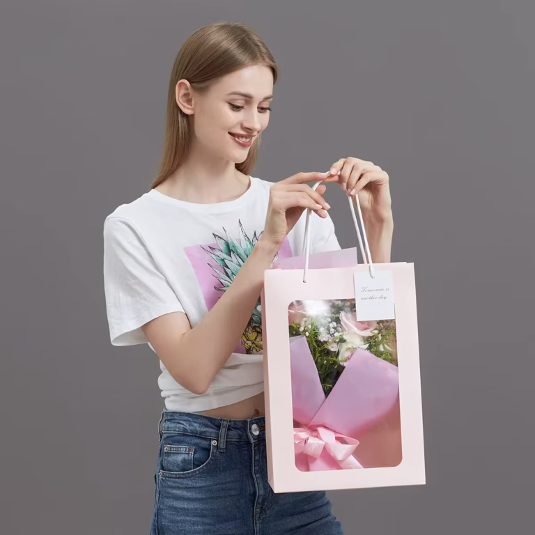 Transparent Window Flower Bouquet Gift Bag at giftway Kenya
