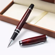 red Silver Trims Gift Pen Set With Box