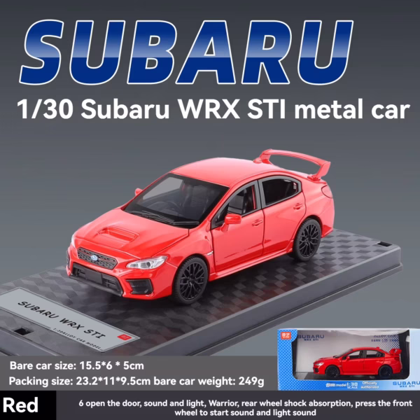 Red Subaru WRX STI Diecast Model Car