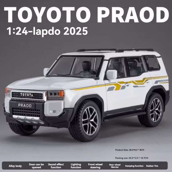 White Toyota Land Cruiser Prado LC250 Diecast Alloy Model